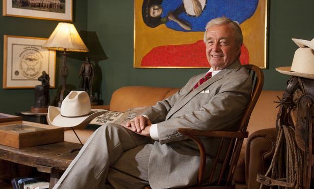 Dick DeGuerin sitting in his office in Houston