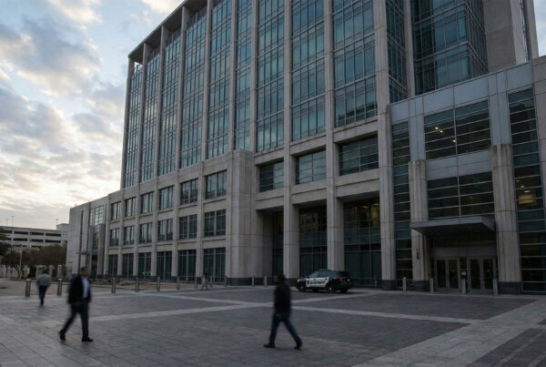 AI generated image of Houston courthouse